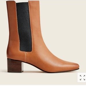 J. Crew Leather High-Shaft Stacked-Heel Boots II Size 7.5M || NWOT
